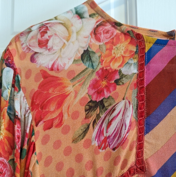 Blank London Miranda Floral dot multi print peasant balloon sleeve blouse size S - Picture 3 of 9